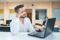 man browsing the laptop Royalty Free Stock Photo