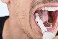 Man brushing his teeth Royalty Free Stock Photo
