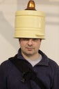 Man with bucket Royalty Free Stock Photo