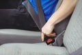 Man buckling his seatbelt Royalty Free Stock Photo