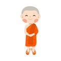 Man buddhist monk cartoon characters