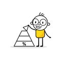 Man build pyramid. Success investment in interest rate rise, sales or stock market investing concept. Vector stock Royalty Free Stock Photo