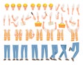 Man Builder Character Constructor with Body Part and Face Expression Vector Set Royalty Free Stock Photo