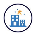 man, building, jumping, running, jumping on building icon