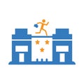 man, building, jumping, running, jumping on building icon