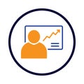 man, business grow, graph, presentation, online business grow presentation icon