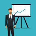 Man business office presentation financial graph Royalty Free Stock Photo