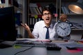 The man businessman working late hours in the office Royalty Free Stock Photo