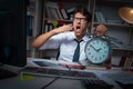 The man businessman working late hours in the office Royalty Free Stock Photo