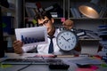 The man businessman working late hours in the office Royalty Free Stock Photo