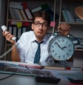 Man businessman working late hours in the office Royalty Free Stock Photo