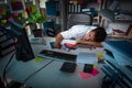 The man businessman working late hours in the office Royalty Free Stock Photo