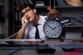 The man businessman working late hours in the office Royalty Free Stock Photo