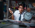 Man businessman working late hours in the office Royalty Free Stock Photo