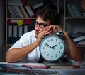 Man businessman working late hours in the office Royalty Free Stock Photo