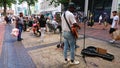 Man busking in the city street