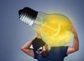 Man busy implementing a great idea Royalty Free Stock Photo