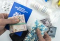 Man buying basic medication in venezuela, shady deal of medicines in full crisis of Latin American country