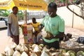 Man buys Fruits on a Accra street - Ghana