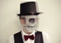 Man with calaveras makeup in motion Royalty Free Stock Photo