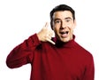 Man call me gesture Royalty Free Stock Photo
