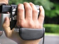 Man with camcorder Royalty Free Stock Photo