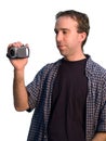Man With Camcorder Royalty Free Stock Photo