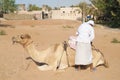 Man with camel in dubai