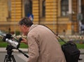 Man With Camera And Bag Royalty Free Stock Photo