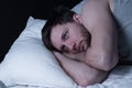 Man cannot get any sleep Royalty Free Stock Photo
