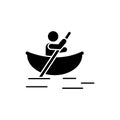 Man canoe river boat adventure icon. Element of pictogram adventure illustration Royalty Free Stock Photo