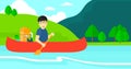 Man canoeing on the river. Royalty Free Stock Photo