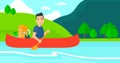 Man canoeing on the river. Royalty Free Stock Photo