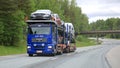 MAN Car Carrier Hauls New Cars Royalty Free Stock Photo