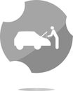 Man and car on web icon button isolated on white Royalty Free Stock Photo