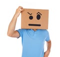 Man with cardboard box on his head Royalty Free Stock Photo