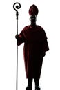 Man cardinal bishop silhouette