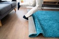 Man Carpet Stumble Accident And Falldown Royalty Free Stock Photo