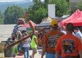 Man carries Christian Cross through downtown Sturgis, SD