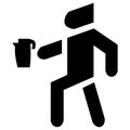 Man carries a kettle icon vector. A appliance that boils water for tea Royalty Free Stock Photo