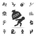 man carry the costs icon. Detailed set of finance, banking and profit element icons. Premium quality graphic design. One of the co