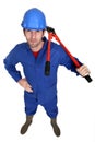 Man carrying bolt-cutter Royalty Free Stock Photo