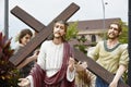 Christian and the cross. Royalty Free Stock Photo