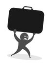 Man is carrying and holding heavy baggage and luggage Royalty Free Stock Photo