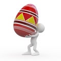 Man carrying a huge Easter egg