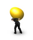 Man carrying one golden egg Royalty Free Stock Photo
