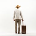 Michael: A Minimalist Man With A Hat And Suitcase