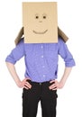 Man with carton box instead of head Royalty Free Stock Photo