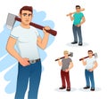 Man cartoon character- vector illustration. Vector male character illustration