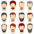 Man cartoon hairstyles vector collection